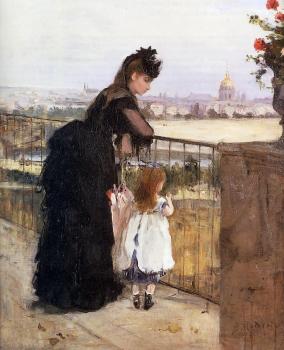 Berthe Morisot : Woman and Child on a Balcony